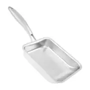 Pan Stainless Steel Japanese Omelette Pan with Handle Multifunctional Rectangle