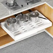 JOZUTTOW Pull Out Cabinet Organizer, Pull Out Drawers Fixed with Adhesive Nano Film, Slide Out Cabinet Organizer Drawer Storage for Kitchen, Living Room, Home (1 Pack)