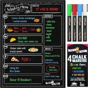 Magnetic Dry Erase Menu Board for Fridge Includes 4 Liquid Chalk Markers -...