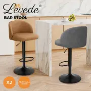 Levede 2x Bar Stools Gas Lift PU Leather Footrest Swivel Adjustable Kitchen