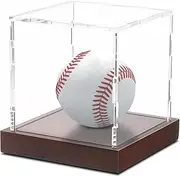 Clear Acrylic Display Box Showcase for Baseball,Acrylic Display Case with Solid Built-in Wooden Base,Cube Baseball Holder UV Protected,Baseball Storage Box Display Case(12x12x12.5 cm,Excluding Ball)