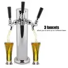 Stainless Steel Triple Tap 3 Faucets Draft Beer Dispenser For Bar Home Brew