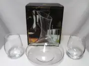 Collection Michael Strahan Crystal 3 pc. Wine Carafe Set Decanter 2 glasses NEW