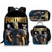Children's Game Fortnite Backpack Three-piece Set Of Children's Gifts-L