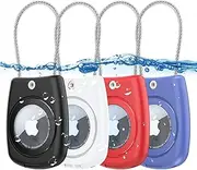 IPX8 Waterproof Airtag Holder Air Tag Case with Keychain, 4-Pack AirTags All-Round Protect Case for Apple Tag Tracker, Air Tags Holder for Luggage, Key, Pet, Backpack, 4 Colors
