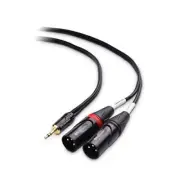 3.5mm 1/8 Inch TRS to 2 XLR Cable Male to Male Aux to Dual XLR Breakout Cable...