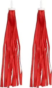 uxcell Bike Streamers, Colorful Scooter Handlebar Tassels Grips Ribbon Accessories Decorations for Bicycle Tricycle Handles, Red