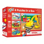 Galt - 4 Puzzles in a Box - Vehicles