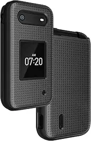 [Nakedcellphone] Case for Nokia 2760 2780 Flip Phone, Slim Hard Shell Protector Cover with Grid Texture for Tracfone N139DL, TA-1398, TA-1451, TA-1420 - Black