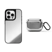 - Value Set Mirror Duo Set - iPhone 15 Pro Mirror Case MagSafe Compatible (Silver on Black) & AirPods Pro 2 Mirror Case