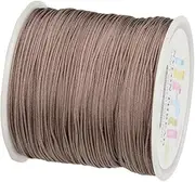 [Generic] #N/A 0.8mm Satin Nylon Cord, Silk Cord,90 Meters Nylon Macrame String for Beading Jewelry Making, Brown, as described