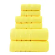 Yellow Luxury Cotton Towel Set-6 Piece Ultra-Soft Bath, Hand, and Washcloth Set