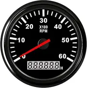 PMGMZPGPMA 8000 RPM Tachometer Boat Car Marine Tacho Gauge with LCD Hourmeter 85mm Tachometer Diesel &Gasoline Engine RPM Gauge 9~32V Automobile Tachometer(6000 RPM BN)