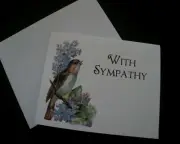 Sympathy Card Bird and Lilac Flowers C74 Handmade OOAK