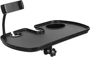 BIUDECO Mic Stand Tray with Cup Holder Clamp Accessory for Music Stands for Live Streaming Recording and Meetings Sturdy Construction for Phones Drinks