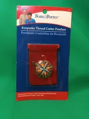 New Sealed Fons & Porter Keepsake Thread Cutter Pendant Gorgeous Wearable Gift