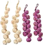CORHAD 4Pcs Strings Simulated Garlic String Decor for Home and Event Styling Realistic Photo Props for Photography for Kitchen Restaurant Hotel and Art Spaces