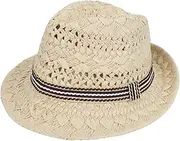 [TINAYAUE] Kids Fedora Hat Straw Classic Jazz Hat Breathable Summer Roll Brim Beach Cap Panama Trilby Hats Travel Sun Hats for Boys Girls 2-8 Years