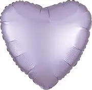 Anagram Satin Luxe Standard HX Heart Shape S18 Foil Balloon, Pastel Lilac, 45 cm Size