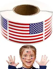 US Flag Decal,1.2x2inch US Flag Bumper Sticker | 250 Per Roll Adhesive Badge Clings for Window Automotive Bumper Bookshelves Vehicles