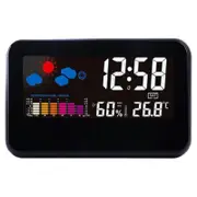 Lcd Digital Weather Station Clock Black Weather Stations