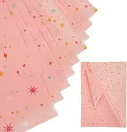 30 Sheets Star Shape Bible, Pink Packaging Paper 50x35cm Colorful Star Pattern Decorative Paper Sheets for Gift Packaging for Wedding Packaging