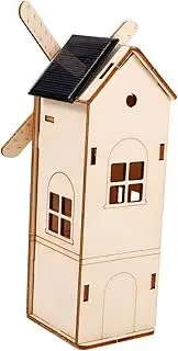OSOLADY Reliable Solar Science Experiment Kit Wooden Windmill for Boys and Girls DIY Assembly Toy Boys and Girls Assembly Plaything