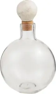 Mud Pie Short Marble Glass Decanter, 10" x 6"