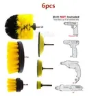6PCS Grout Power Scrubber Cleaning Drill Brush Tub Cleaner Combo Tool Kit Yellow