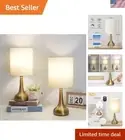 Set of 2 Bedside Touch Lamps 3 Way Dimmable Small Nightstand Lamp Night Light...