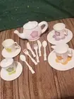 Vintage Kmart Plastic 17 piece Easter Spring Time Tea Set For Age 3+ Original
