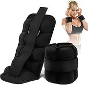 Wolliwa Adjustable Ankle Weights for Women Men 1 Pair 2 4 6 8 10 Lbs Weighted Ankle Wrist Weights with Removable Weights Straps Gym,Workout,Walking,Jogging,1-5 lbs Each Ankle,1 Pair 2-10 lbs-4