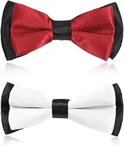 [RTRTGS] 2pcs Classic Tied Bow Tie Adjustable Bow Tie for Adults & Children for Wedding Party Kids & Men Formal Solid Tuxedo Unusual Plain Bowties
