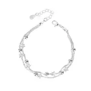 2PCS Copper Fashion Women's Bracelet Double Layer Beads Charm Bracelet for Women Girls Friendship Bracelets