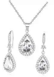 Women Jewelry Set Silver/Gold White Gold 04.April-White Gold Plated | Diamond