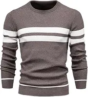 [Generic] Men's Cardigan Sweater Pullover Men's Autumn Round Neck Sweater Men's Casual Outdoor Long Sleeved No Knitted