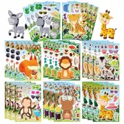 24 PCS Make a Face Stickers for Kids Make Your Own Stickers Animal Mix and Ma...