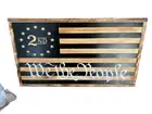Hand Cut Wood Flag-2nd Amendment