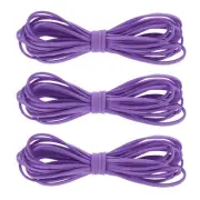 3Pcs Faux Suede Leather String, 4.4 Yards 3mm Flat Suede Cord, Light Purple