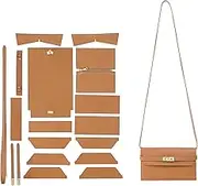 POPSEWING Designer Long Wallet DIY Kit for Women, DIY Wallet Clutch Making Kit, Women's Handmade Leather Sewing Kit, Handmade Gifts for Girls (Brown)