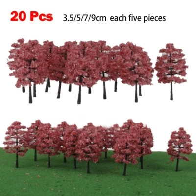 20Pcs Model Trees Train Railroad Scenery Plastic Flower Trees HO N Z Scale