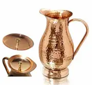 Pure Ayurveda Health Copper Water Jug with a Lid, With Hammered Pitcher
