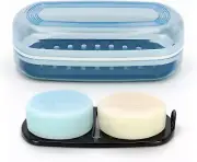Solid Shampoo Bar Holder,Travel Soap Case,Large Bar Soap Holder,Clear Soap Box,S