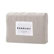 Bambury French Linen Sheet Set Pebble Queen
