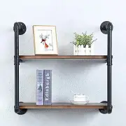 Industrial Pipe Shelving Wall Mounted,24in Rustic Metal Floating