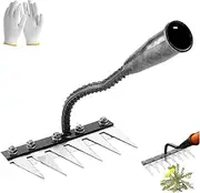 Lawn Leveling rake, Iron Weeding rake for Gardening and Weeding, 7 Teeth Iron Rake for Lawn Care (2PCS)