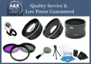 2X Telephoto 0.45X Wide angle Lens For Nikon Coolpix P900 P950 + 3 Filters hood