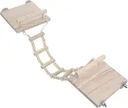 Totority 1 Set Wooden Parrot Stand Platform Bird Cage Interior Ladder for Exercise Beak Trimming Wear Resistant Accessories for Parakeets Cockatiels Macaws Budgies