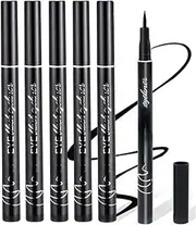 6PCS Black Liquid Eyeliner – Long-Lasting, Waterproof, Smudge-Proof Liquid Eyeliner with High Pigment, Smooth Glide Formula