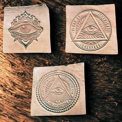 3Pcs Evil Eye Leather Stamp Mold Engraving Tool Set for DIY Crafting Printing